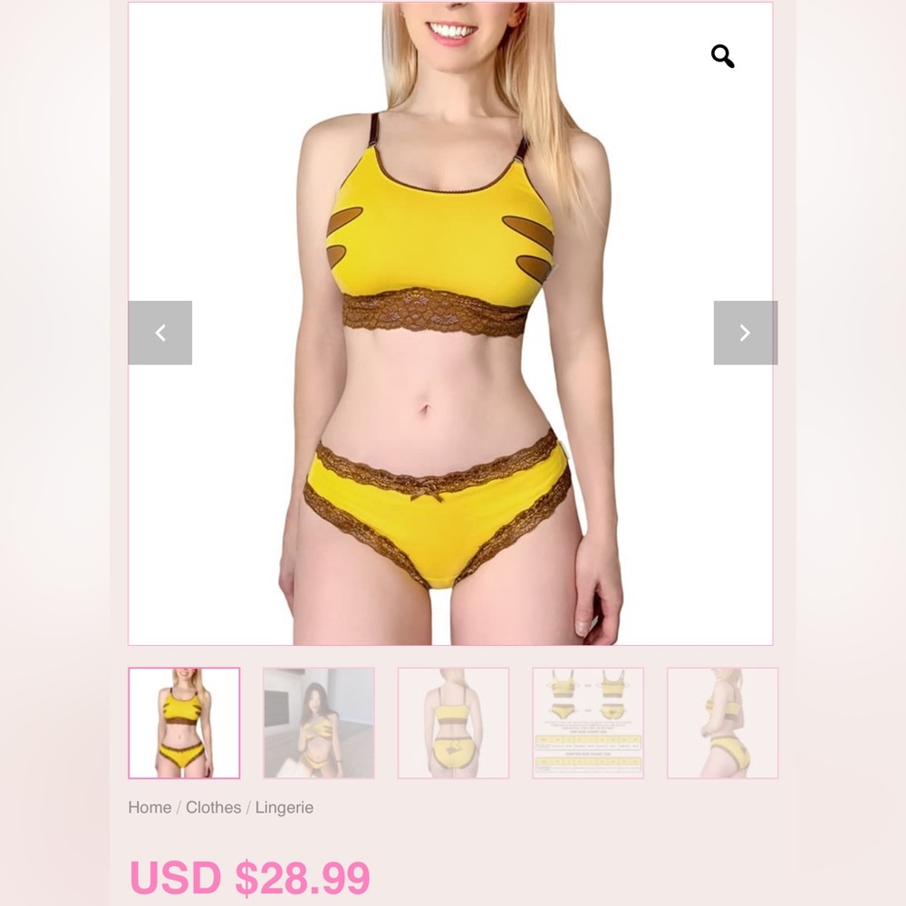 LittleForBig 🌩️💛 Pikachu top & pantie set